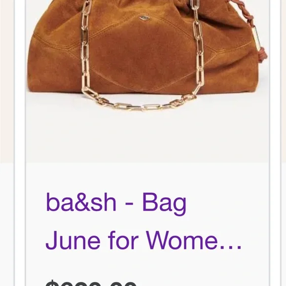 ba&sh Tan Suede Ruched Crossbody Bag - Picture 5 of 5